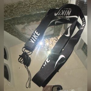 Nike Black Lanyard with White Swoosh
